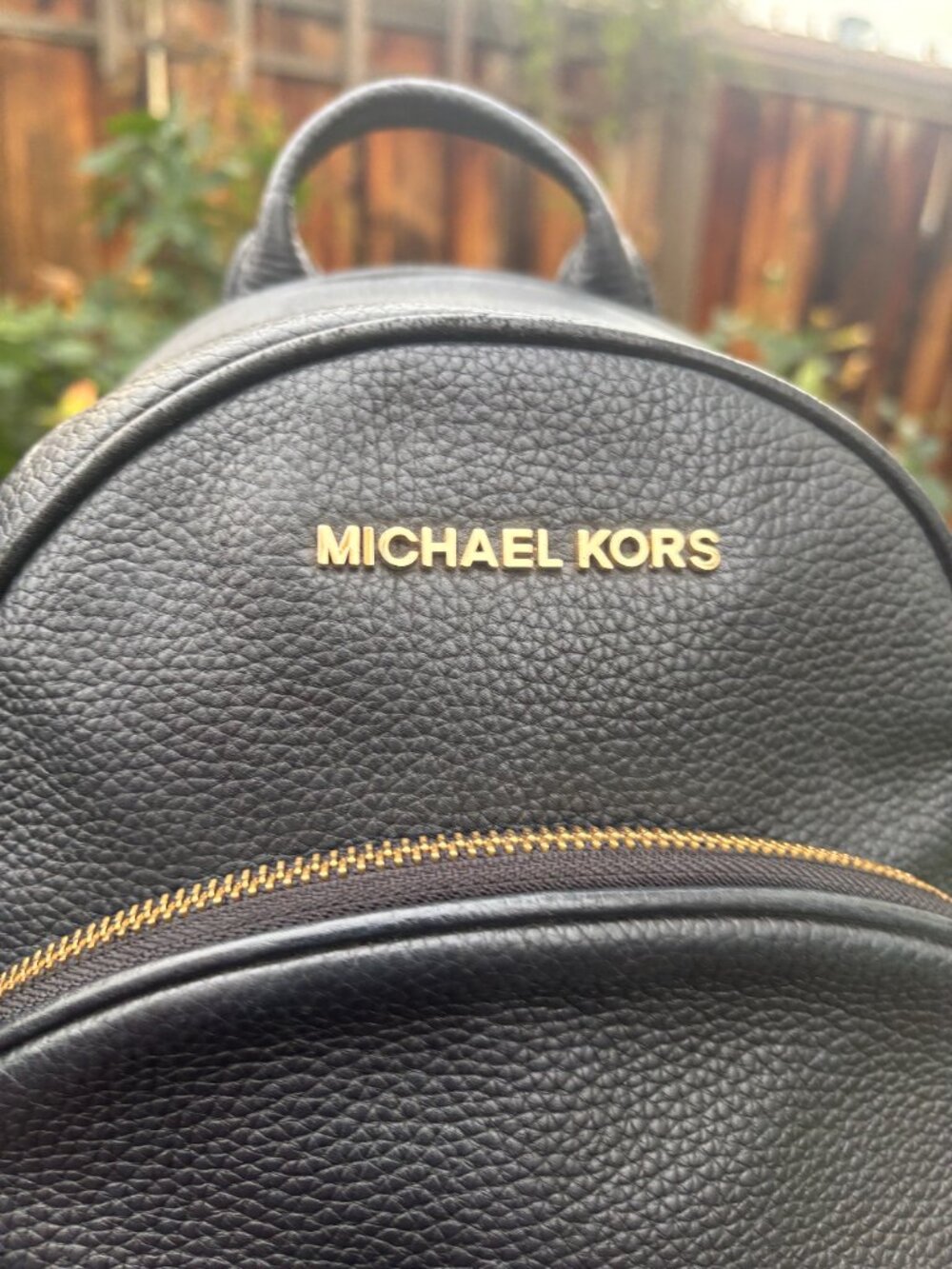 Authentic Michael kors black leather backpack purse - Picture 4 of 9